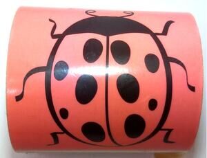 Vintage Hampton Arts Bright Line Stamps Lady Luck Ladybug Stickers Roll
